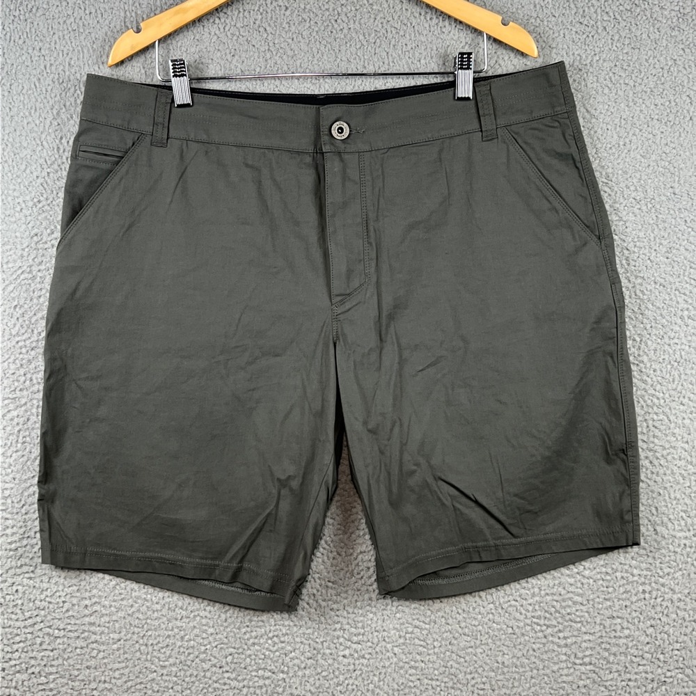 Kuhl Resistor Lite Chino Shorts Mens 38 Dark Green Grey Hiking Outdoor 5205